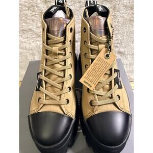 Palladium Revolt Hi-TX Size US6 Olive Platform Canvas Chunky Lug Ankle Boot NIB